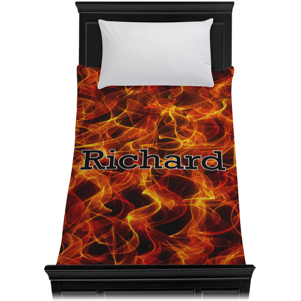 Fire Duvet Cover - Twin - On Bed - No Prop