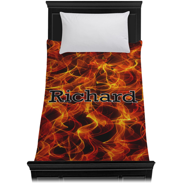 Fire Duvet Cover - Twin XL - On Bed - No Prop