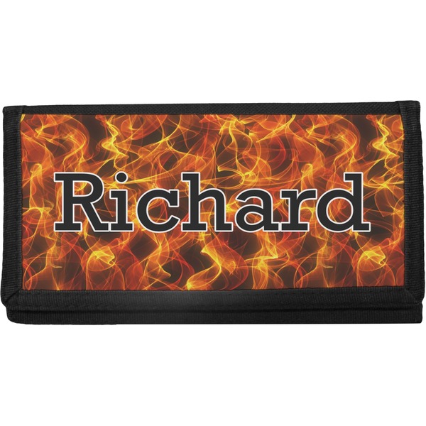 Custom Fire Canvas Checkbook Cover (Personalized)