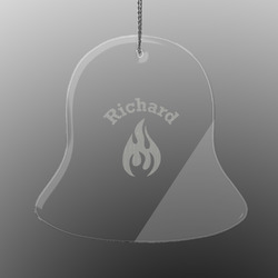 Fire Engraved Glass Ornament - Bell (Personalized)