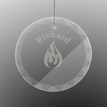 Fire Engraved Glass Ornament - Round (Personalized)