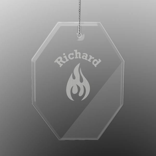 Fire Engraved Glass Ornaments - Octagon