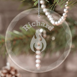 Fire Engraved Glass Ornament (Personalized)