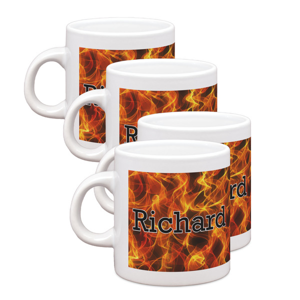 Custom Fire Single Shot Espresso Cups - Set of 4 (Personalized)