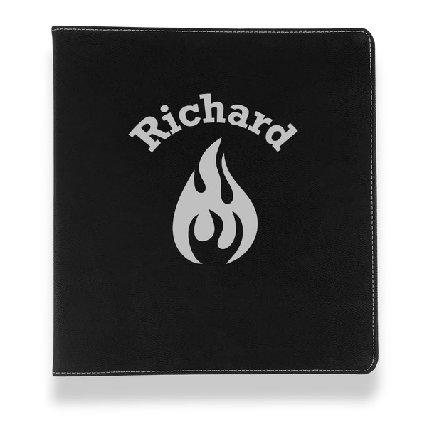 Custom Fire Leather Binder - 1" - Black (Personalized)