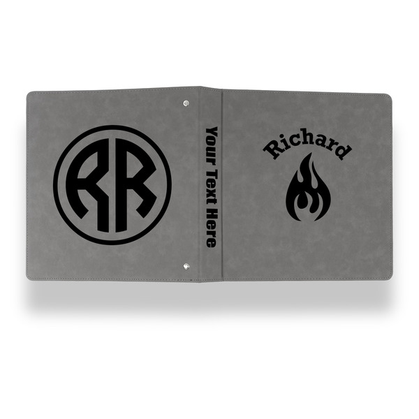 Fire Leather Binder - 1" - Grey - Back Spine Front View
