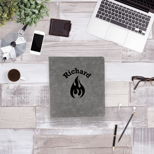 Fire Leather Binder - 1" - Grey - Lifestyle View