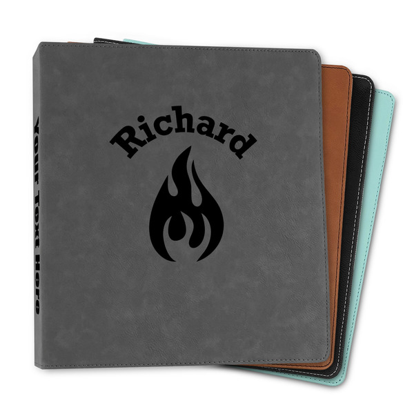 Custom Fire Leather Binder - 1" (Personalized)