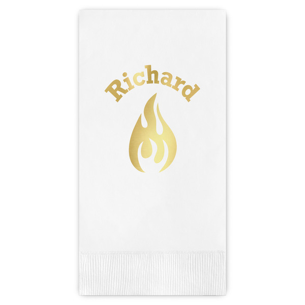 Custom Fire Guest Napkins - Foil Stamped (Personalized)