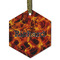 Fire Frosted Glass Ornament - Hexagon
