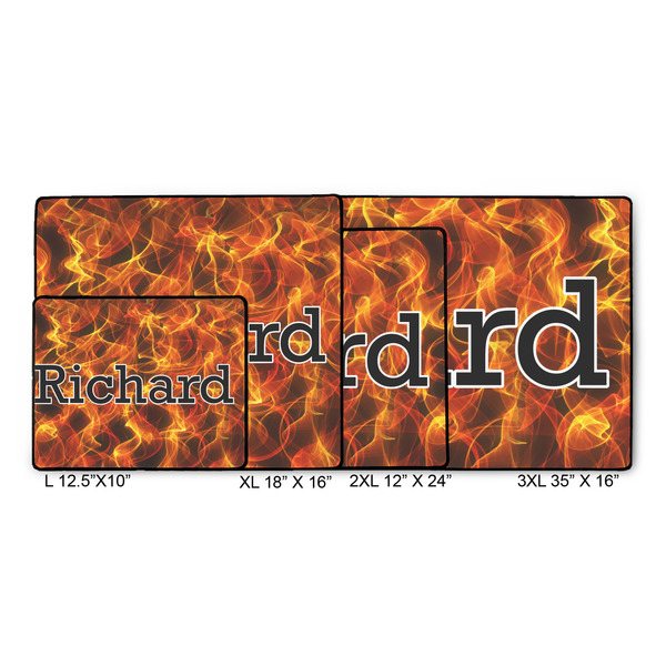 Fire Gaming Mats - SIZE CHART