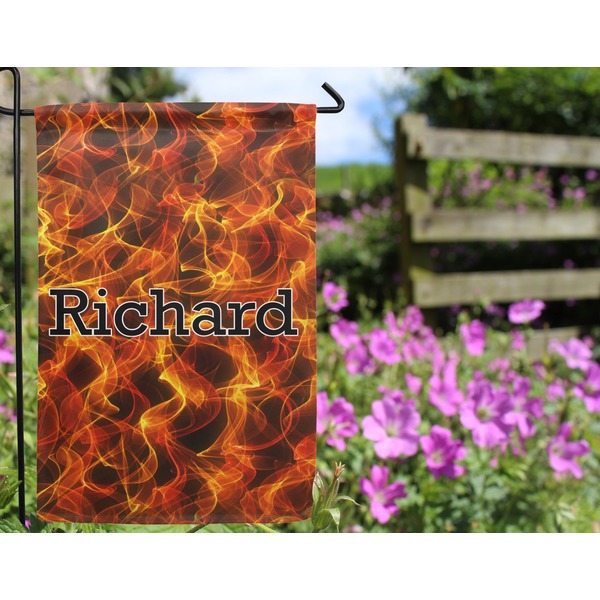 Fire Garden Flag - Outside In Flowers