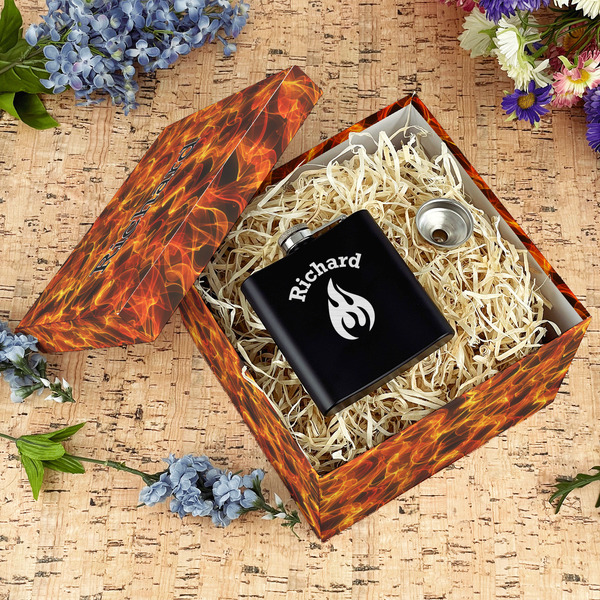 Fire Gift Boxes with Lid - Canvas Wrapped - Large - In Context