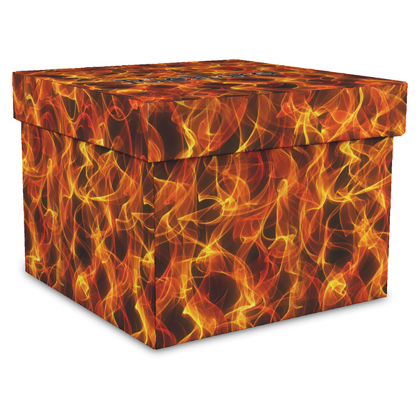 Custom Fire Gift Box with Lid - Canvas Wrapped - XX-Large (Personalized)
