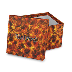 Fire Gift Box with Lid - Canvas Wrapped (Personalized)