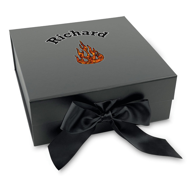 Custom Fire Gift Box with Magnetic Lid - Black (Personalized)