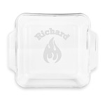 Fire Glass Cake Dish with Truefit Lid - 8in x 8in (Personalized)