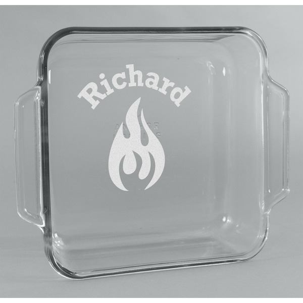 Custom Fire Glass Cake Dish - 8in x 8in (Personalized)