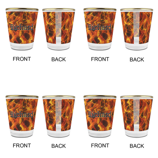 Fire Glass Shot Glass - with gold rim - Set of 4 - APPROVAL