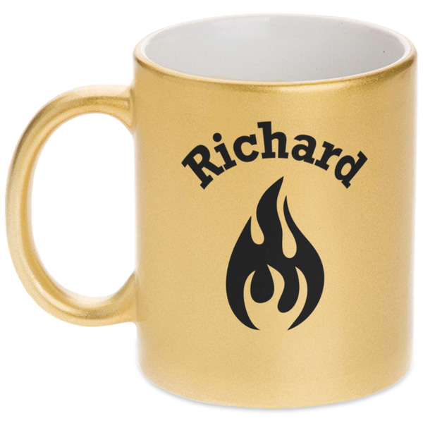 Custom Fire Metallic Gold Mug (Personalized)