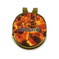 Fire Golf Ball Marker - Hat Clip - Gold