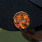 Fire Golf Ball Marker Hat Clip - Gold - On Hat