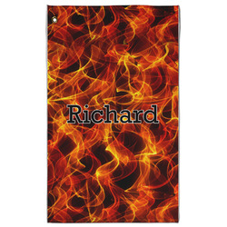 Fire Golf Towel - Poly-Cotton Blend w/ Name or Text