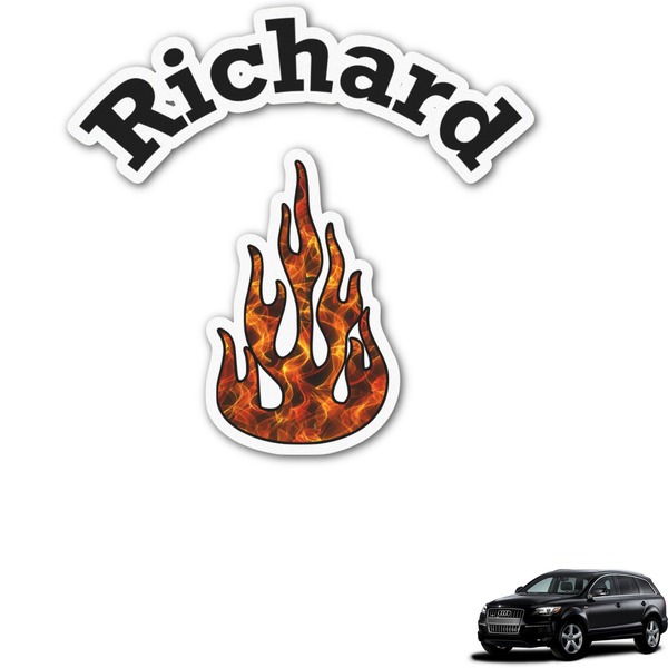 Custom Fire Graphic Car Decal (Personalized)