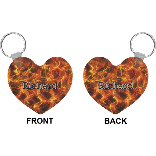 Fire Heart Keychain (Front + Back)