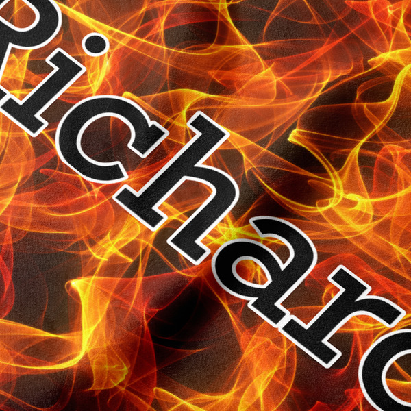 Fire Hooded Baby Towel- Detail Close Up