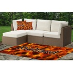 Fire Indoor / Outdoor Rug - Custom Size w/ Name or Text