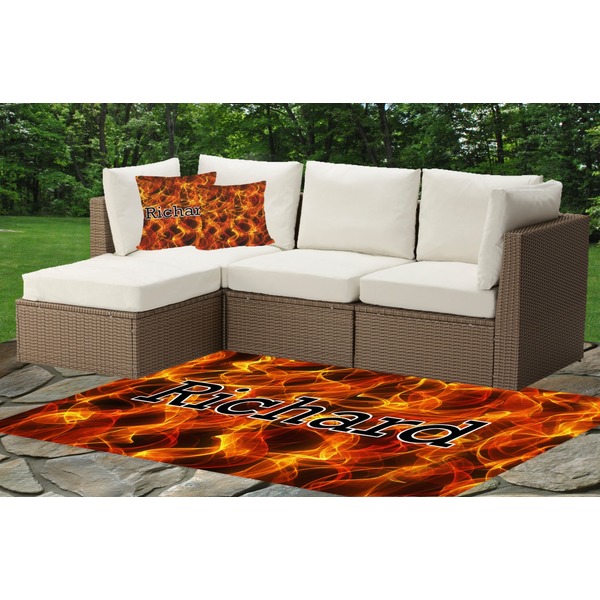 Fire Indoor / Outdoor Rug & Cushions