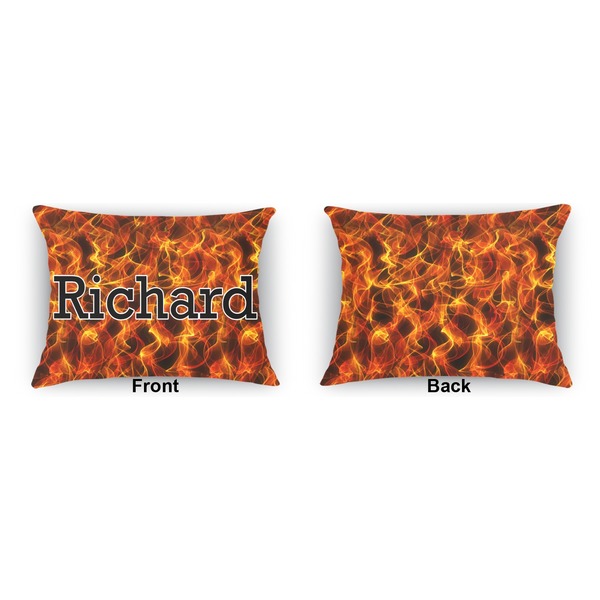 Fire Indoor Rectangular Burlap Pillow (Front and Back)
