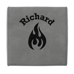 Fire Jewelry Gift Box - Engraved Leather Lid (Personalized)
