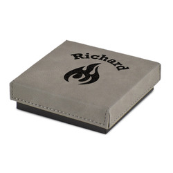 Fire Jewelry Gift Box - Engraved Leather Lid (Personalized)