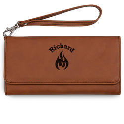 Fire Ladies Leatherette Wallet - Laser Engraved - Rawhide (Personalized)