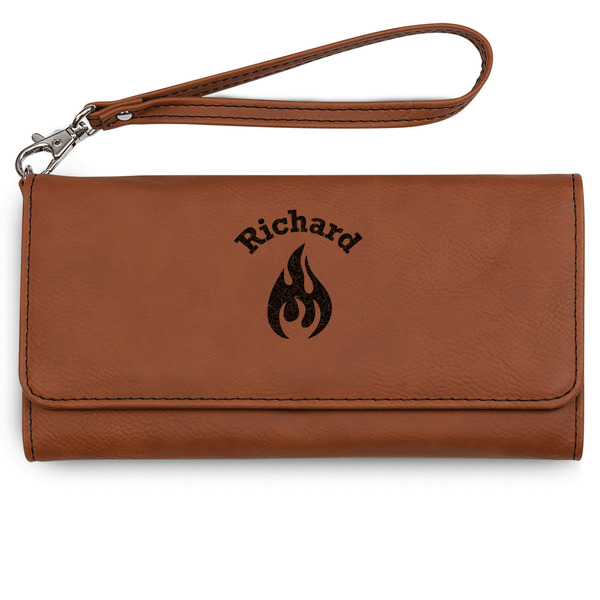 Custom Fire Ladies Leatherette Wallet - Laser Engraved (Personalized)