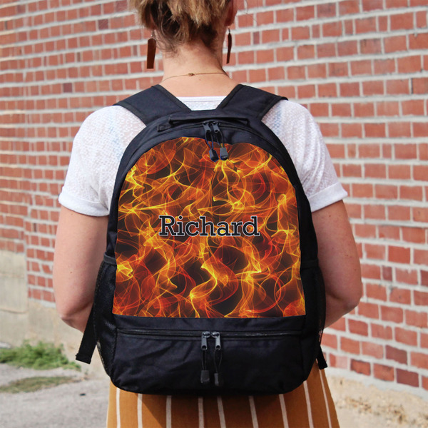Fire Large Backpack - Black - On Back