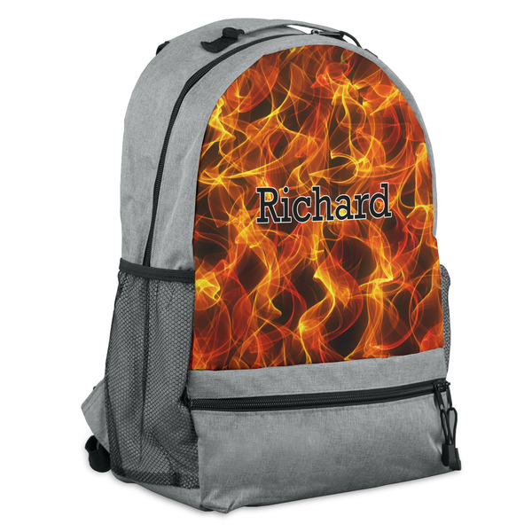 Custom Fire Backpack - Grey (Personalized)