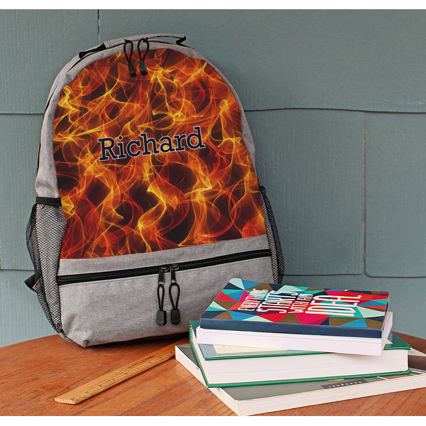 Fire Large Backpack - Gray - On Desk