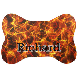 Fire Bone Shaped Dog Food Mat (Large) (Personalized)