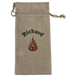 Fire Large Burlap Gift Bag - Front (Personalized)