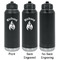 Fire Laser Engraved Water Bottles - 2 Styles - Front & Back View