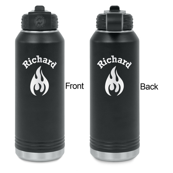 Fire Laser Engraved Water Bottles - Front & Back Engraving - Front & Back View