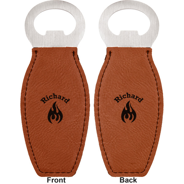 Fire Leather Bar Bottle Opener - Front and Back