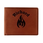 Fire Leatherette Bifold Wallet - Single Sided (Personalized)