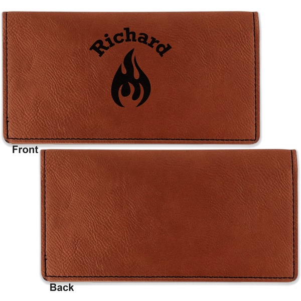 Fire Leather Checkbook Holder Front and Back Single Sided - Apvl