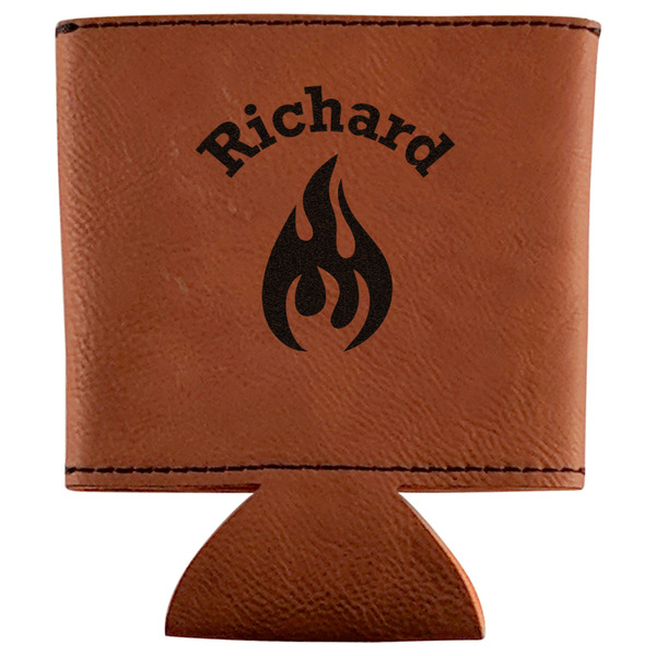 Custom Fire Leatherette Can Sleeve (Personalized)