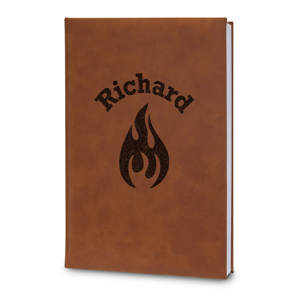 Custom Fire Leatherette Journal - Large - Double Sided (Personalized)