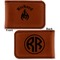 Fire Leatherette Magnetic Money Clip - Front and Back